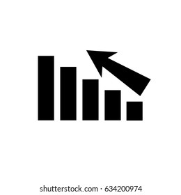 Growth chart arrow sign. Increase symbol.Flat design icon. Vector Illustration.