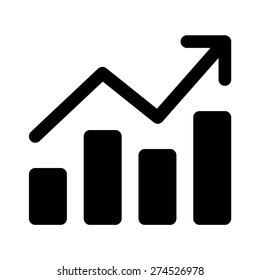 Growth chart / bar chart graph flat vector art icon for apps and websites
