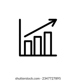 Growth Chart - Business related Icon - Thin line, Outline EPS Vector