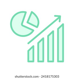 Growth Chart color outline icon , vector, pixel perfect, illustrator file