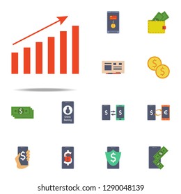 growth chart colored icon. Banking icons universal set for web and mobile