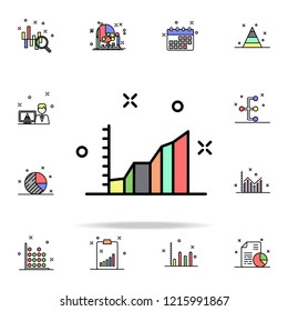 growth chart colored icon. Business charts icons universal set for web and mobile