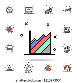 growth chart colored icon. Business charts icons universal set for web and mobile on white background