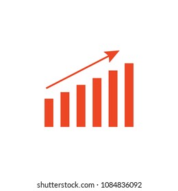 growth chart colored icon. Element of bankings for mobile concept and web apps. Detailed growth chart colored icon can be used for web and mobile. Premium icon on white background