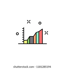 growth chart colored icon. Element of colored business chart icon for mobile concept and web apps. Colored growth chart icon can be used for web and mobile on white background