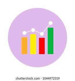 Growth chart colored icon, logo