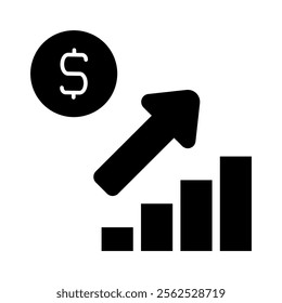 Growth chart with dollar coin. Concept of financial growth, investment, and profit.