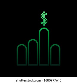Growth chart for the dollar nolan icon. Simple thin line, outline vector of bank icons for ui and ux, website or mobile application
