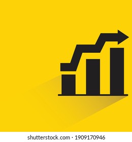 growth chart drop shadow on yellow background