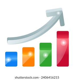 A growth chart flat icon, editable design 