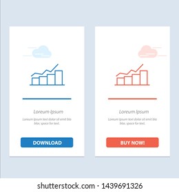 Growth, Chart, Flowchart, Graph, Increase, Progress  Blue and Red Download and Buy Now web Widget Card Template