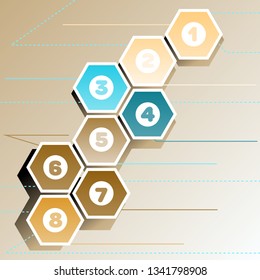 the growth chart in the form of cells in soft warm colors, other images in the form of infographics can be found in the infographic set
