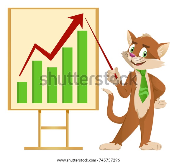 Growth Chart Funny Cartoon Cat Tie Stock Vector Royalty Free