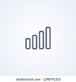 Growth chart, graph, vector best gray line icon on white background, EPS 10