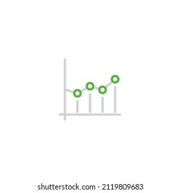Growth Chart, Growing Graph Icon Vector in Flat Style