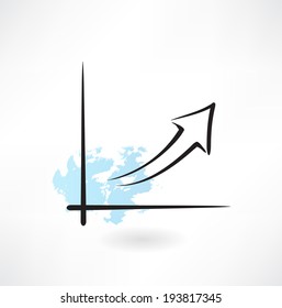 growth chart grunge icon