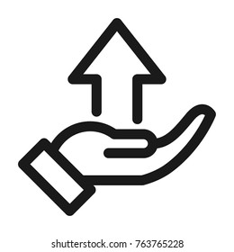 Growth chart in hand icon