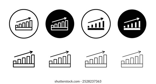 Growth Chart icon Black and white outline vector