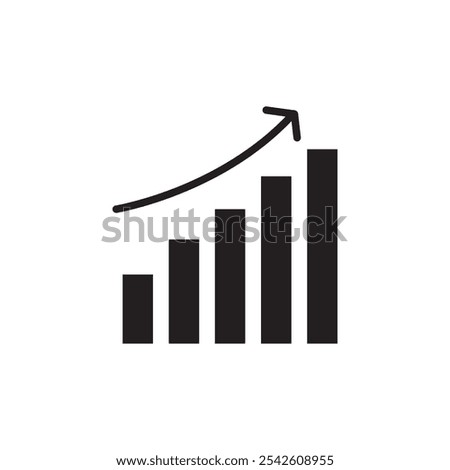 Growth Chart icon black and white vector sign