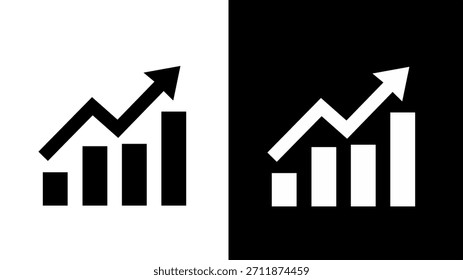 Wachstumskartensymbol - Business Analytics in Schwarz und Weiß