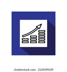 growth chart icon, business chart icon vector illustration.