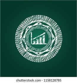 growth chart icon with chalkboard texture