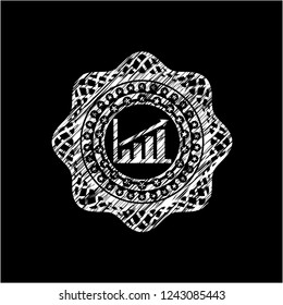 growth chart icon with chalkboard texture