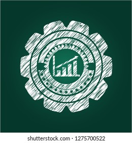 growth chart icon with chalkboard texture