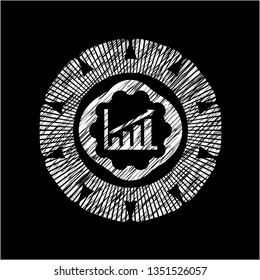 growth chart icon with chalkboard texture