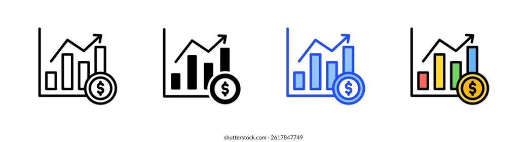 Growth Chart Icon Collection With Multiple Styles