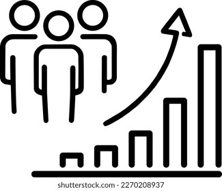 Growth chart icon as a concept of growing career and business