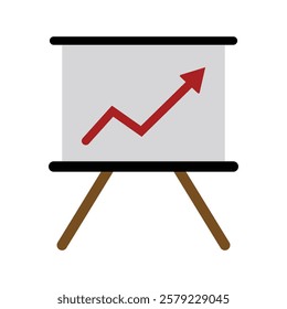Growth Chart Icon. Growth chart demonstrating upward trend in performance.