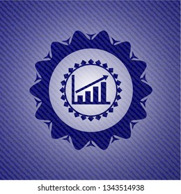 growth chart icon with denim texture