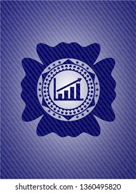 growth chart icon with denim texture