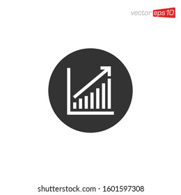 Growth Up Chart Icon Design Template