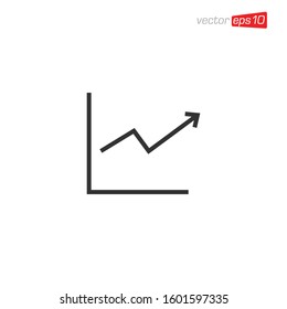 Growth Up Chart Icon Design Template