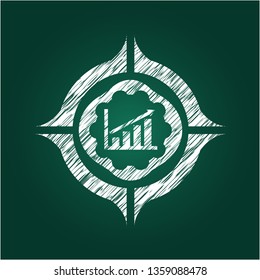 growth chart icon drawn with chalkboard texture