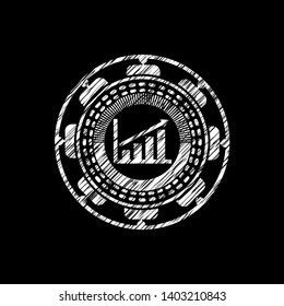 growth chart icon drawn on a blackboard