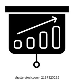 Growth chart icon, editable vector