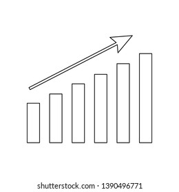 growth chart icon. Element of banking for mobile concept and web apps icon. Outline, thin line icon for website design and development, app development
