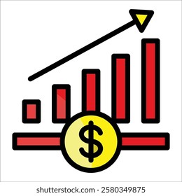 Growth Chart Icon Element For Design