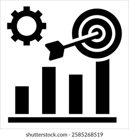 Growth Chart Icon Element For Design