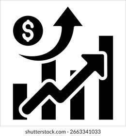 Growth Chart Icon Element For Design