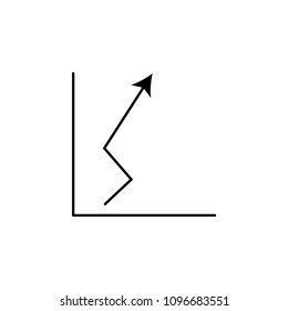 growth chart icon. Element of web icon with one color for mobile concept and web apps. Isolated growth chart icon can be used for web and mobile on white background