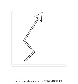 growth chart icon. Element of web for mobile concept and web apps icon. Outline, thin line icon for website design and development, app development