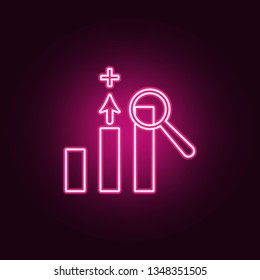 growth chart icon. Elements of Conversation and Friendship in neon style icons. Simple icon for websites, web design, mobile app, info graphics