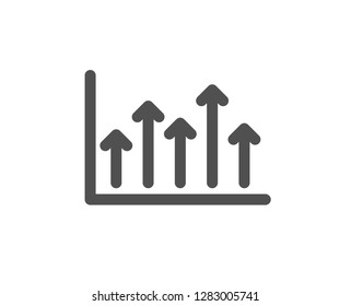 Growth chart icon. Financial graph sign. Upper Arrows symbol. Business investment. Quality design element. Classic style icon. Vector