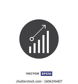 Growth Up Chart Icon Flat Design Illustration