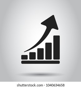 Growth chart icon. Grow diagram flat vector illustration. Business concept simple flat pictogram on isolated background.