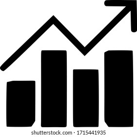 Growth chart icon. Grow diagram flat vector illustration. Busine. Graph Icon for Web Design